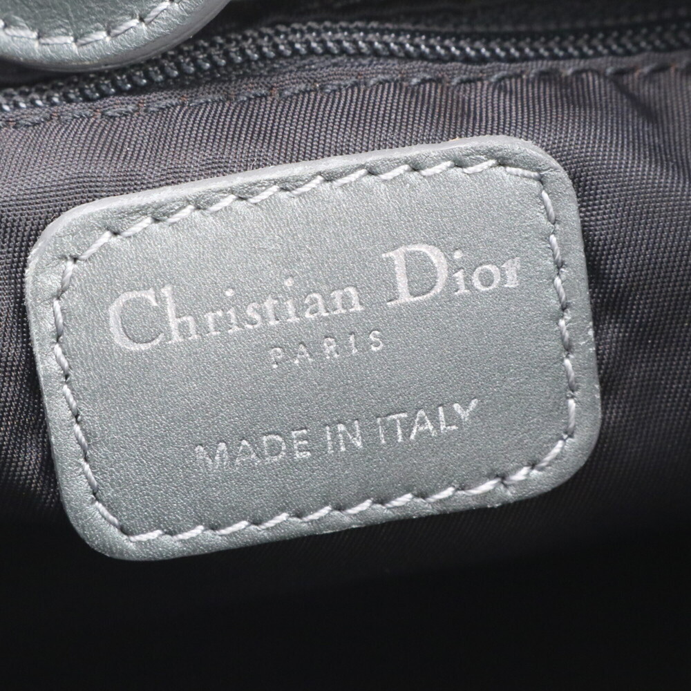 CHRISTIAN DIOR Gray Leather Shoulder Bag - Picture 9 of 9